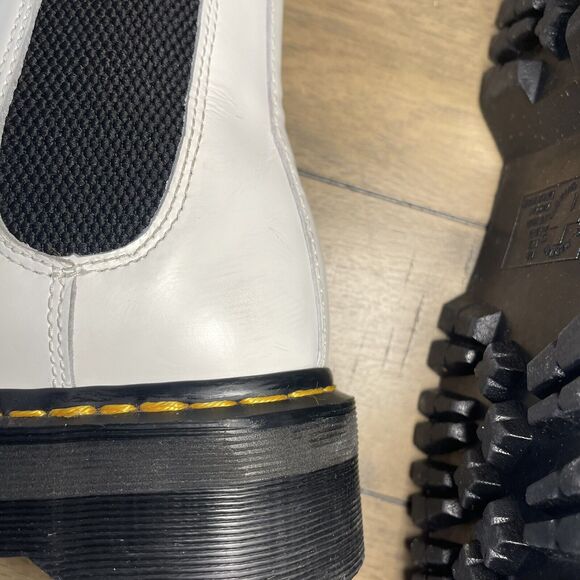 Dr. Martens 2976 Quad Platform White Leather Chelsea Boots US Ladies 5 - Picture 13 of 14